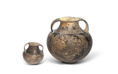 Two Villanovan impasto ware amphorae
