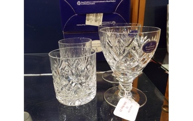 Two boxed Royal Doulton Finest Crystal tumblers together wit...