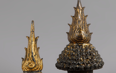 Two fragments of Ushnisha, Rattanakosin. Thailand, 19th century.