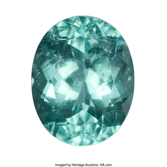 Unmounted Paraiba-Type Tourmaline Tourmaline: Oval-shaped weighing 2.94 carats Dimensions:...