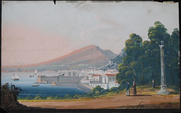 Veduta del golfo di Napoli, Pittore del XIX/XX secolo