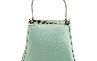 Vintage Judith Leiber Green Satin Small Evening Handbag