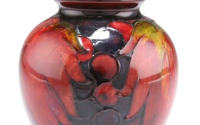 WILLIAM MOORCROFT A LEAVES AND BERRIES PATTERN FLAMBE