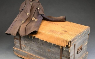 WOODEN MILITARY FIELD CHEST OF CONFEDERATE MAJOR