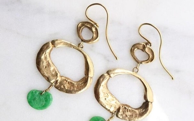 Wesley Emmons Gold and Jade Earrings