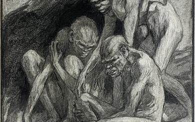 Woodward Original Early Drawing of Pithecanthropus