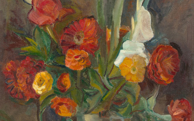 Youla CHAPOVAL 1919-1951 Sans titre (Bouquet aux deux glaïeuls rouge et blanc) - 1944