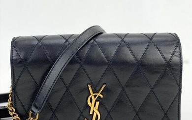Yves Saint Laurent Angie Crossbody Clutch Bag Black