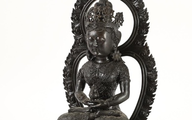 iGavel Auctions: Chinese Seated Bronze Buddhist Figure, Modern FR3SHLM