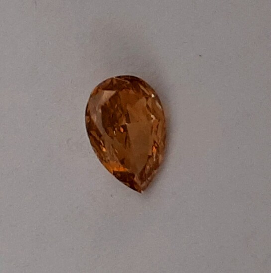 יהלום צהוב כתום, 0.32 קראט, ללא כל טיפול. Natural Fancy Yellow Orange Diamond Unheated / Untreated