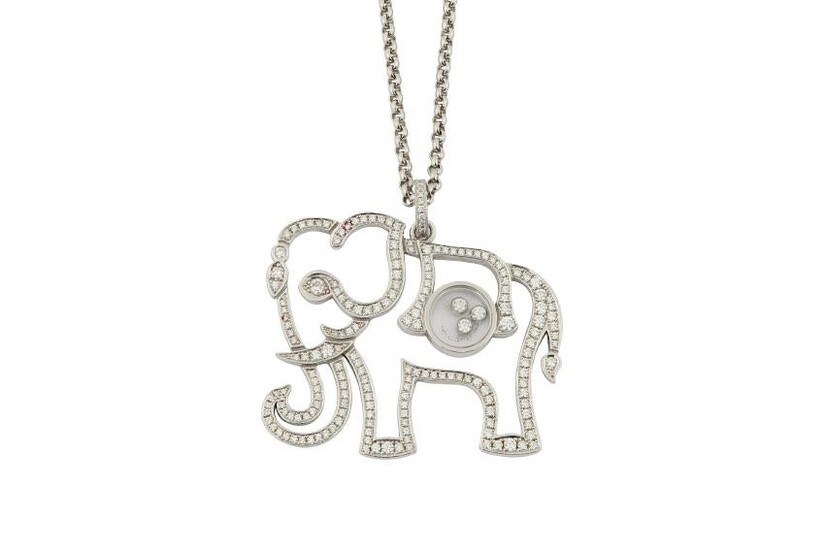 A 'Happy Elephant' diamond pendant necklace, by Chopard