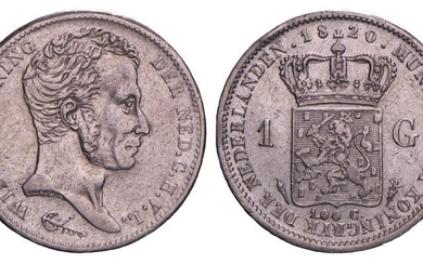 1 Gulden Willem I 1820. Zeer Fraai / Prachtig.