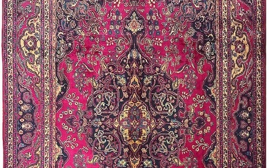 10 x 12 BRGUNDY Traditional Fine Wool Genuine Persian Mashad Rug
