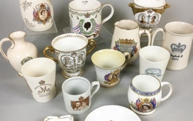 Fourteen British Royal Commemorative Ceramic Items. Estimate $200-400