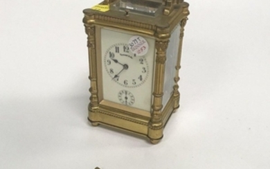 French Brass and Glass Carriage Clock