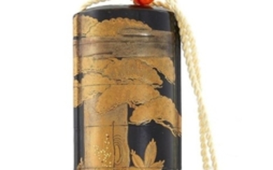 Japanese lacquered four-cased inro, signed