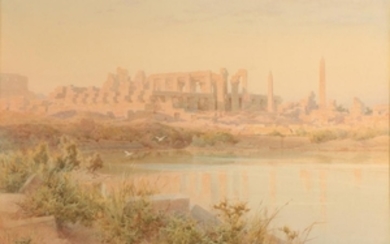 {} Robert Talbot Kelly (1861-1934) Classical ruins in morning light...