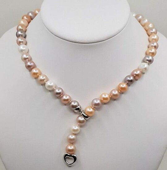 10x11mm Multi Cultured Pearls - 925 Silver - Necklace