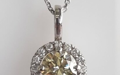 14 kt. White gold - Necklace with pendant - 0.70 ct Diamond - Diamonds
