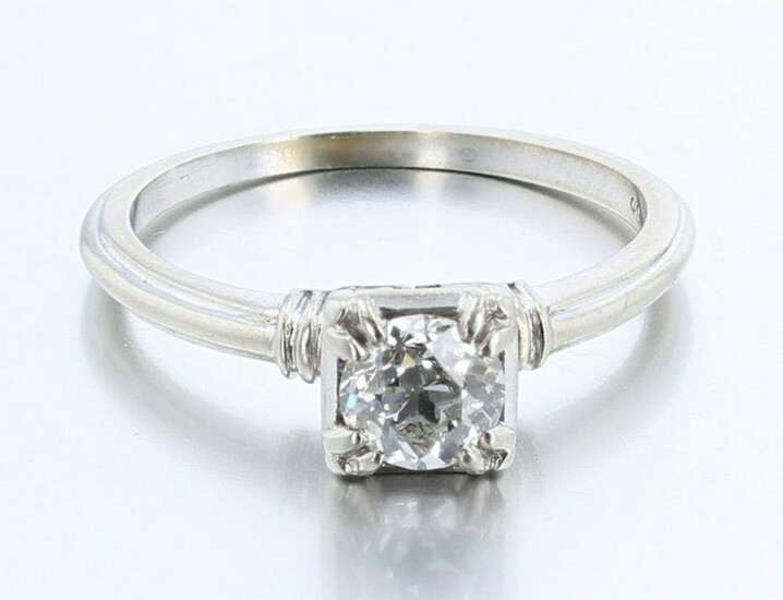14K WG Orange Blossom Solitaire Diamond Ring