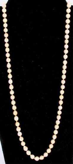14K YELLOW GOLD GENUINE PEARL NECKLACE