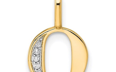 14K Yellow Gold Letter O Initial Pendant