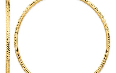 14k Yellow Gold Diamond-cut Hoop Earrings