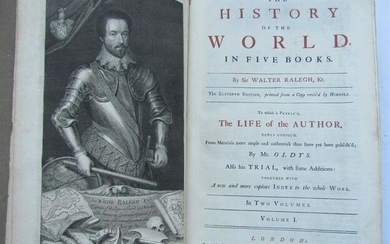 1736 HISTORY of WORLD by WALTER RALEGH antique MASSIVE