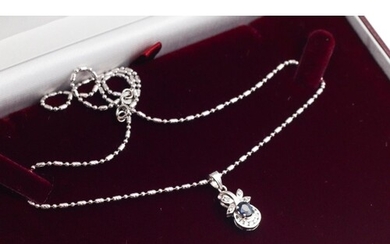 18 Carat Sapphire and Diamond Ladies Pendant Necklace with 1...