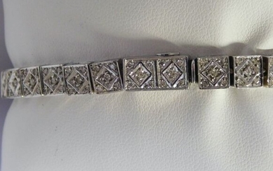 18 kt. White gold - Bracelet - 1.14 ct Diamonds