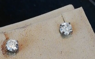 18 kt. White gold - Earrings - 0.50 ct Diamond