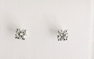 18 kt. White gold - Earrings - 0.64 ct Diamond
