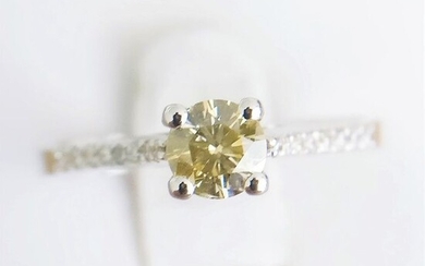 18 kt. White gold - Ring - 0.34 ct Diamond - Diamond