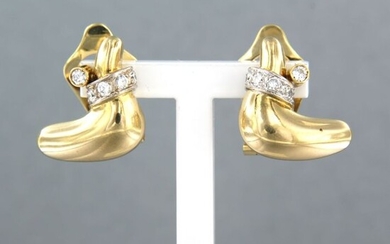 18 kt. White gold, Yellow gold - Earrings - 0.36 ct Diamond
