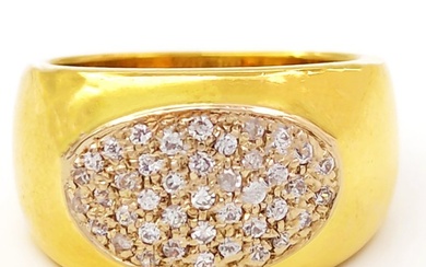 18 kt. White gold, Yellow gold - Ring - 0.41 ct Diamonds