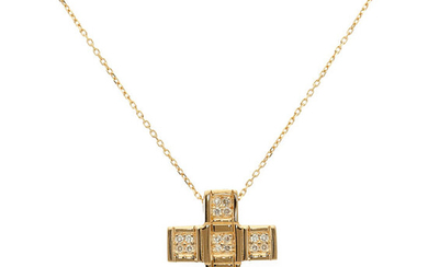 18 kt. Yellow gold - Necklace with pendant - 0.40 ct Diamond