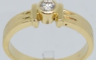 18 kt. Yellow gold - Ring - 0.18 ct Diamond