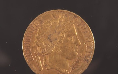 1851-A Head of Ceres 20 Francs Gold Coin