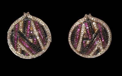 18K Ruby and Diamond Earrings
