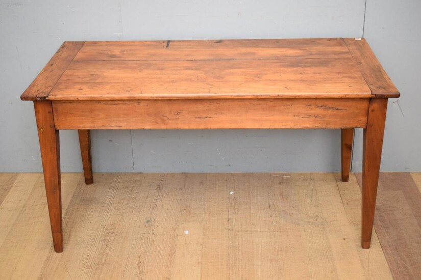 18TH CENTURY FRENCH FRUITWOOD FARMHOUSE TABLE, C.1880'S (H73 X W138 X D68 CM) (LEONARD JOEL DELIVERY SIZE: LARGE)
