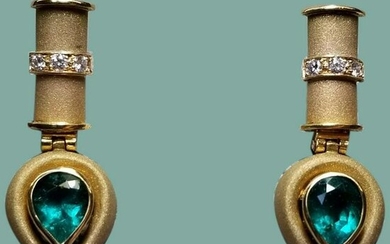 18kt and Emerald Earrings