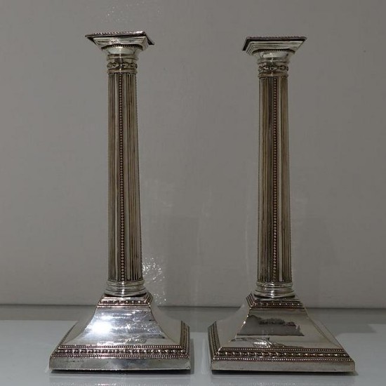 18th Century Antique Pair of Old Sheffield Candlesticks