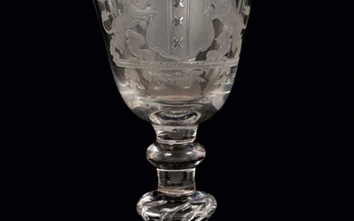 18th century Dutch engraved glass with armorial