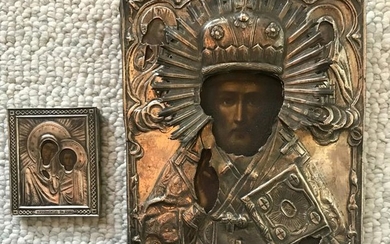 19thC Silver Russian Icons