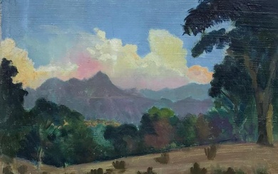 1930's French Provencal Signed Oil Fauvist Colors Beautiful Sky