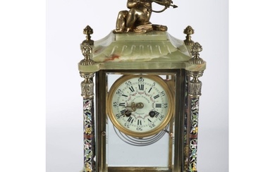 19TH-CENTURY FRENCH CHAMPLEVE ENAMELLED CLOCK