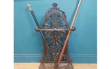 19th C. cast iron Coalbrookdale stick stand. {90 cm H x 53 c...