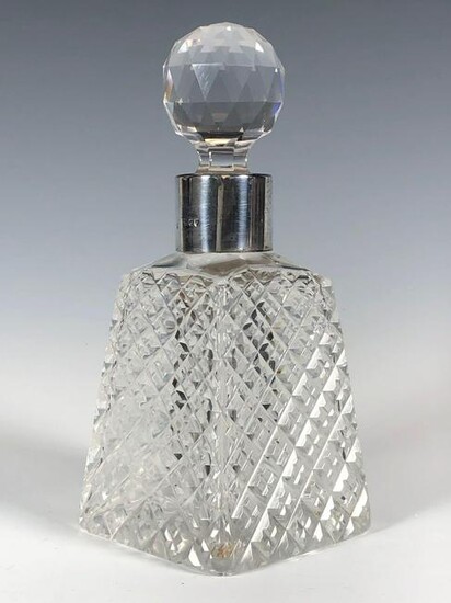 19th. Century Crystal and Sterling Silver Scent Bottle