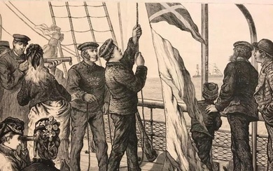 19thc Civil War Engraving, Steamship Voyage Across The Atlantic