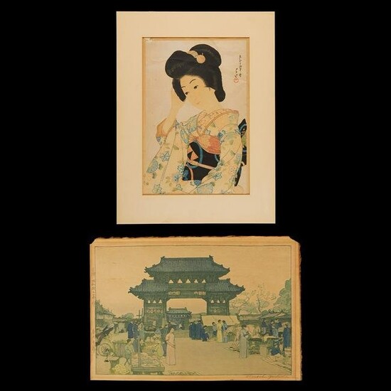 2 Japanese Woodblock Prints - Yoshida & Kawase